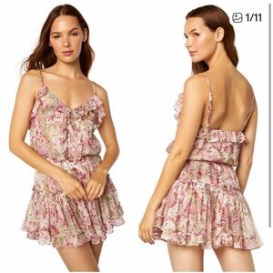 Misa Los Angeles Bambina Floral Ruffle Mini Dress | Large | NWOT